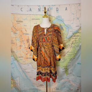 Anthropoligy Tanvi Kedia Bohemian Multicolor Dress Size S